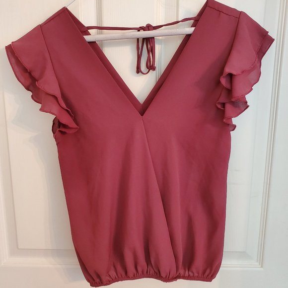 a'gaci Tops - A'GACI Dusty Rose Blouse - Size S (Fits like an XS) | Versatile & Stylish Top